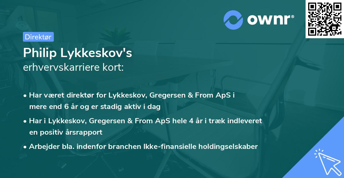 Philip Lykkeskov's erhvervskarriere kort