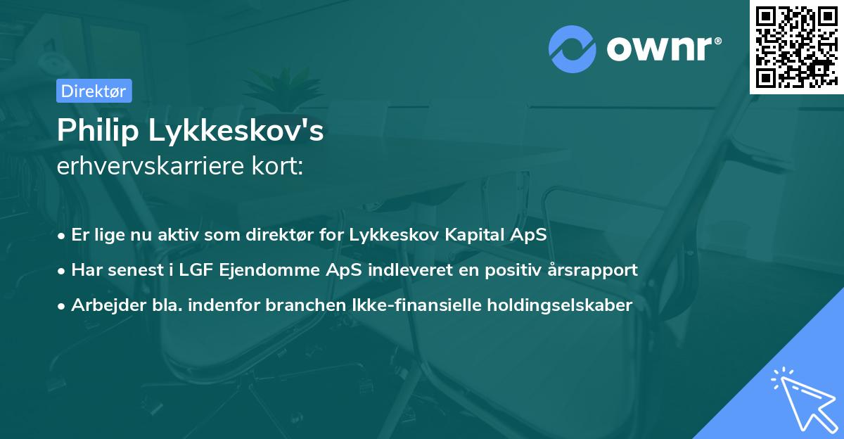 Philip Lykkeskov's erhvervskarriere kort