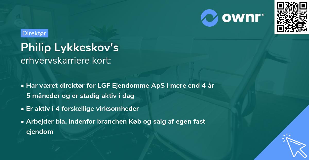 Philip Lykkeskov's erhvervskarriere kort