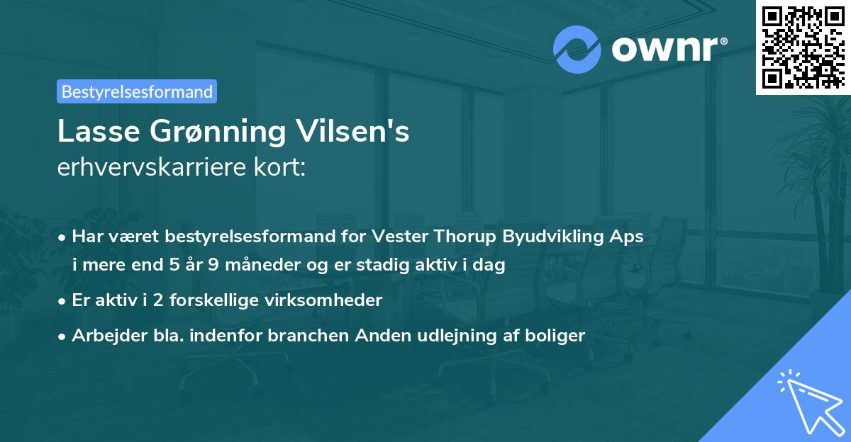 Lasse Grønning Vilsen's erhvervskarriere kort