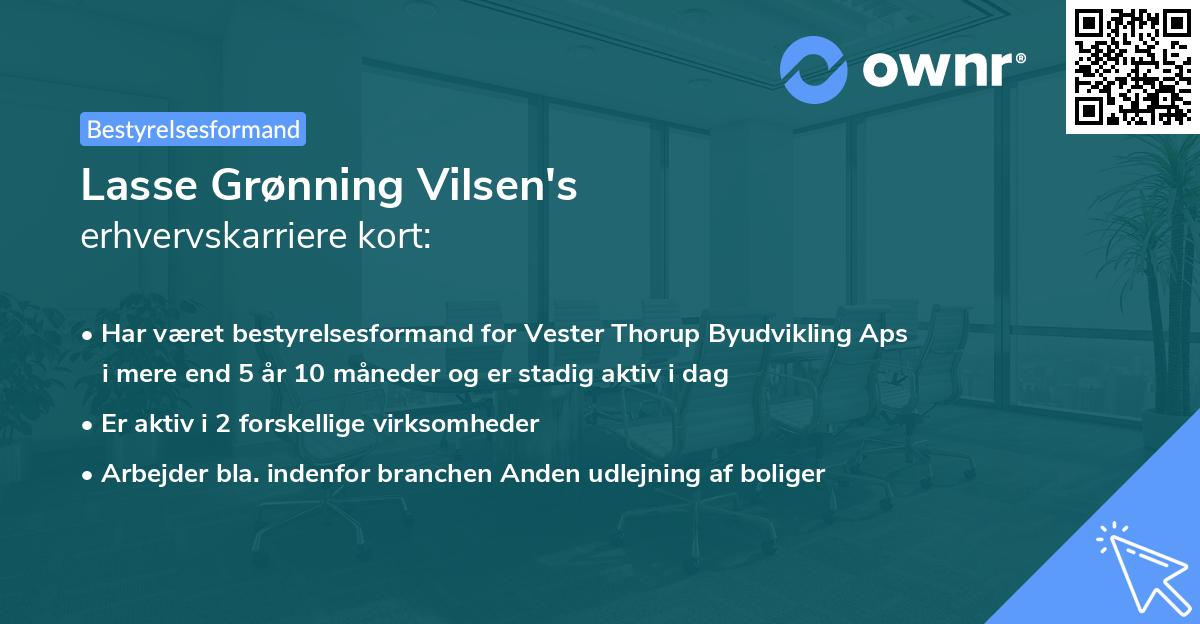 Lasse Grønning Vilsen's erhvervskarriere kort
