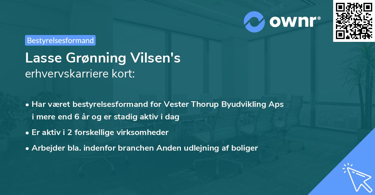 Lasse Grønning Vilsen's erhvervskarriere kort