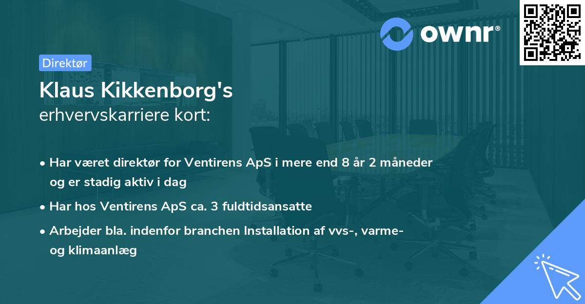 Klaus Kikkenborg's erhvervskarriere kort
