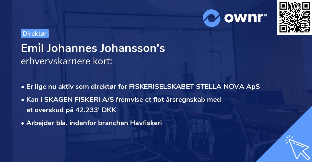 Emil Johannes Johansson's erhvervskarriere kort