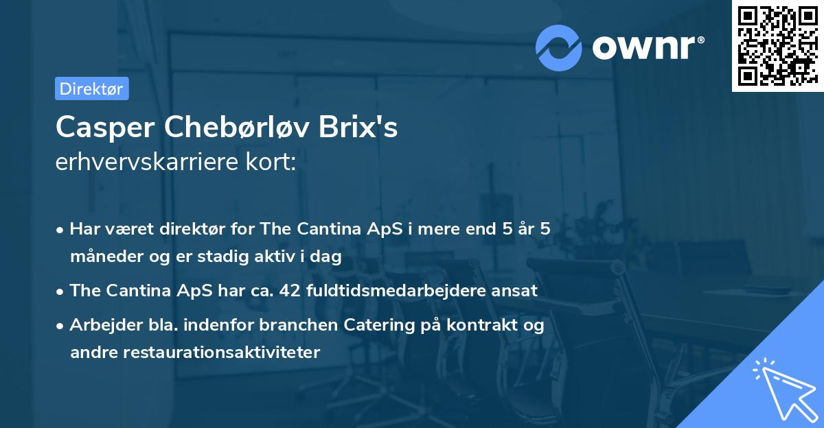 Casper Chebørløv Brix's erhvervskarriere kort