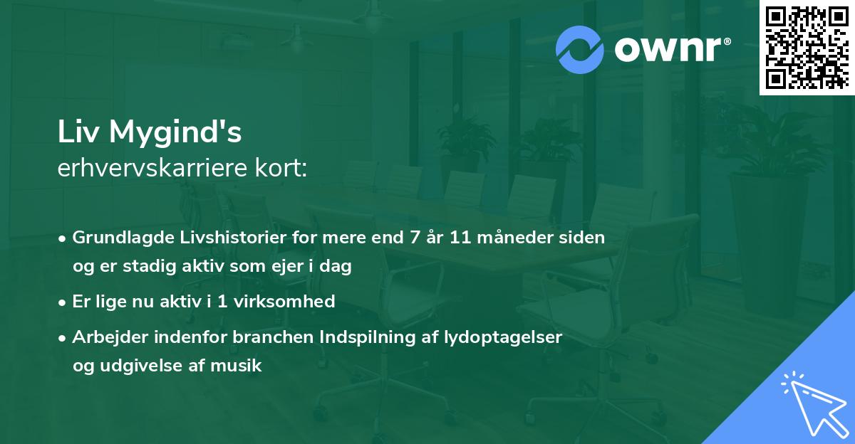 Liv Mygind's erhvervskarriere kort