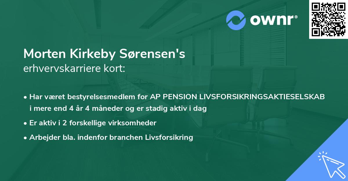 Morten Kirkeby Sørensen's erhvervskarriere kort