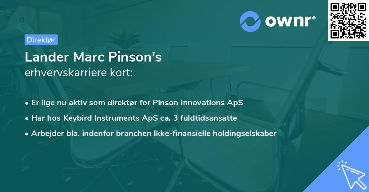 Lander Marc Pinson's erhvervskarriere kort