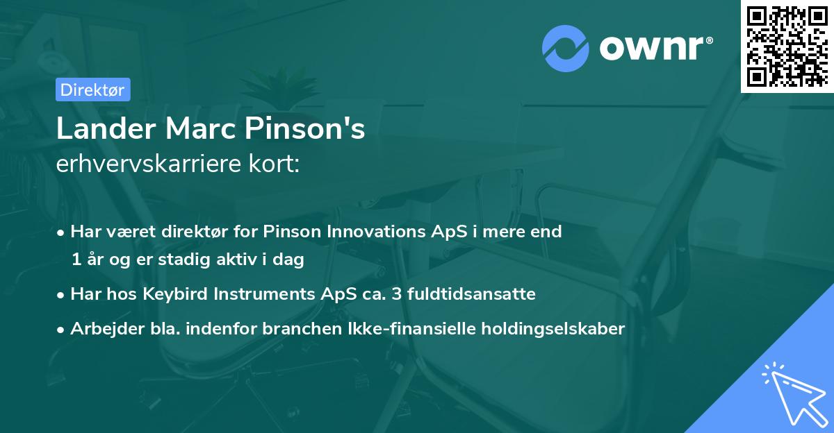 Lander Marc Pinson's erhvervskarriere kort