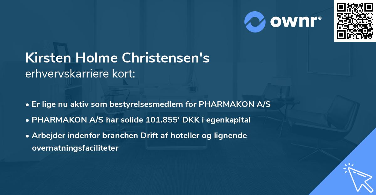 Kirsten Holme Christensen's erhvervskarriere kort