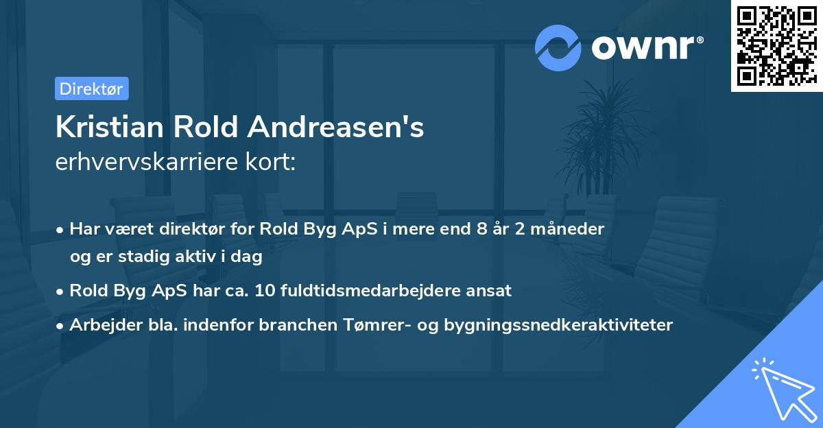 Kristian Rold Andreasen's erhvervskarriere kort