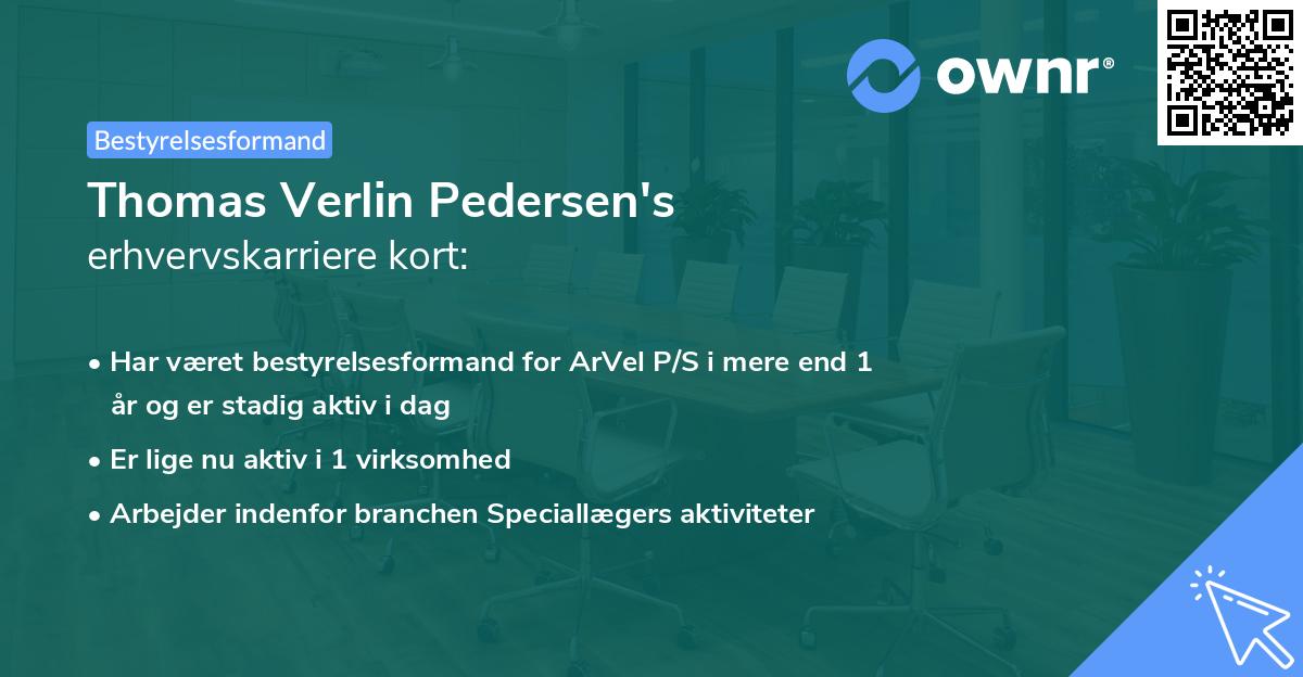 Thomas Verlin Pedersen's erhvervskarriere kort