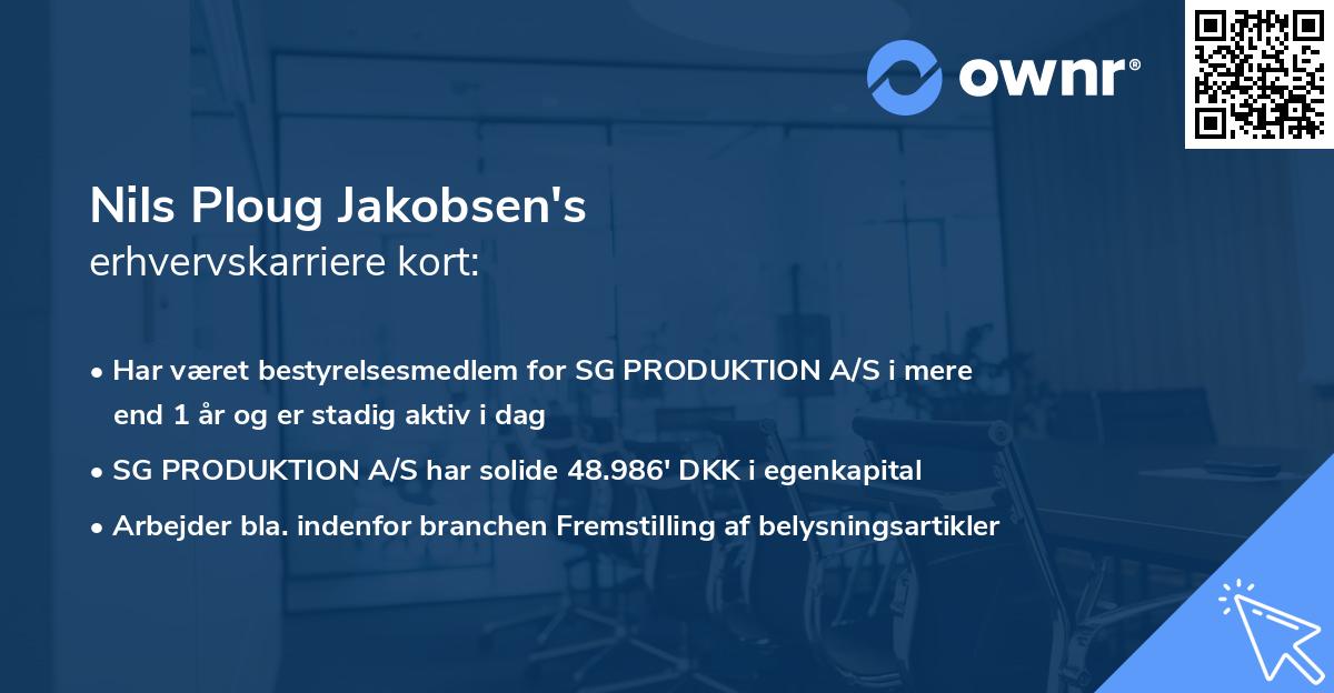 Nils Ploug Jakobsen's erhvervskarriere kort
