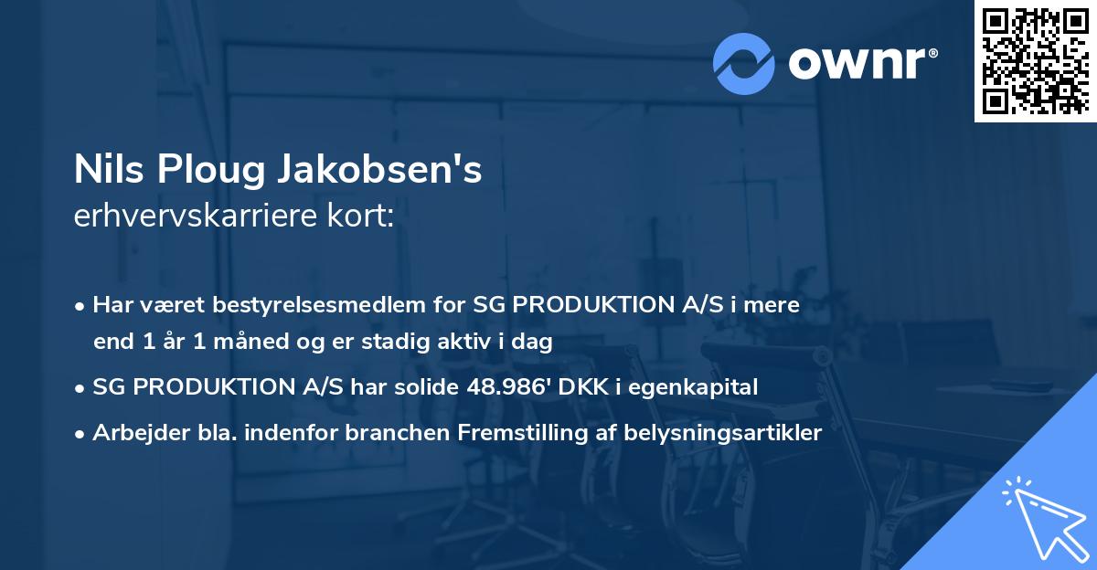 Nils Ploug Jakobsen's erhvervskarriere kort