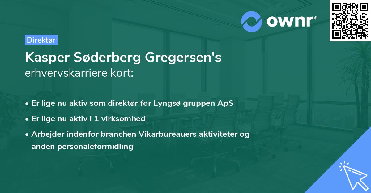 Kasper Søderberg Gregersen's erhvervskarriere kort