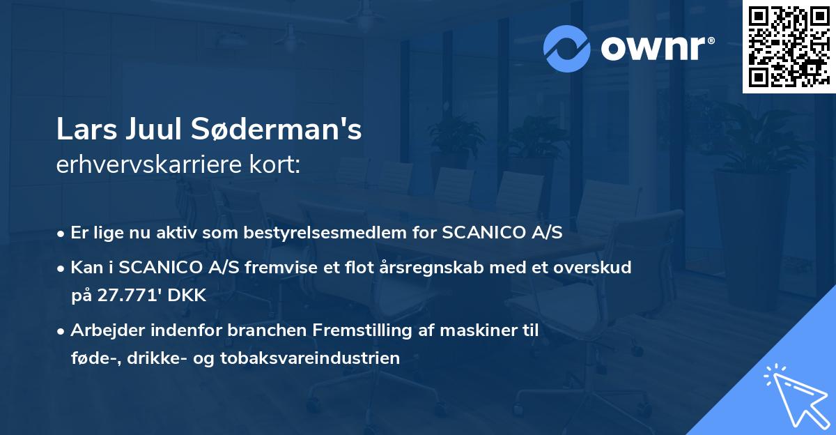 Lars Juul Søderman's erhvervskarriere kort