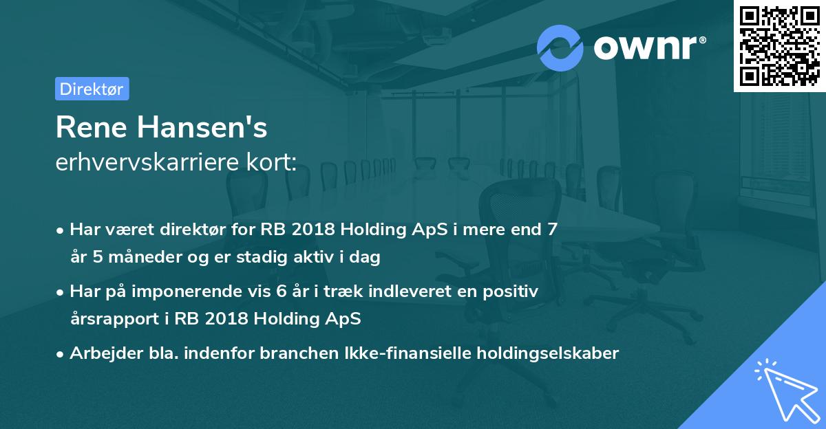 Rene Hansen's erhvervskarriere kort