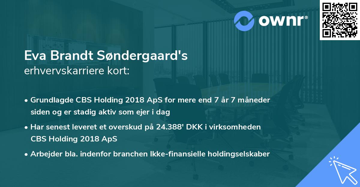 Eva Brandt Søndergaard's erhvervskarriere kort