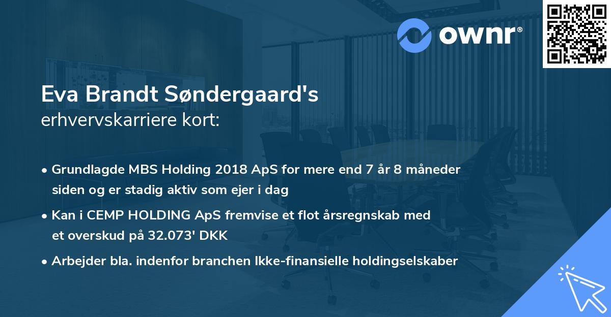Eva Brandt Søndergaard's erhvervskarriere kort