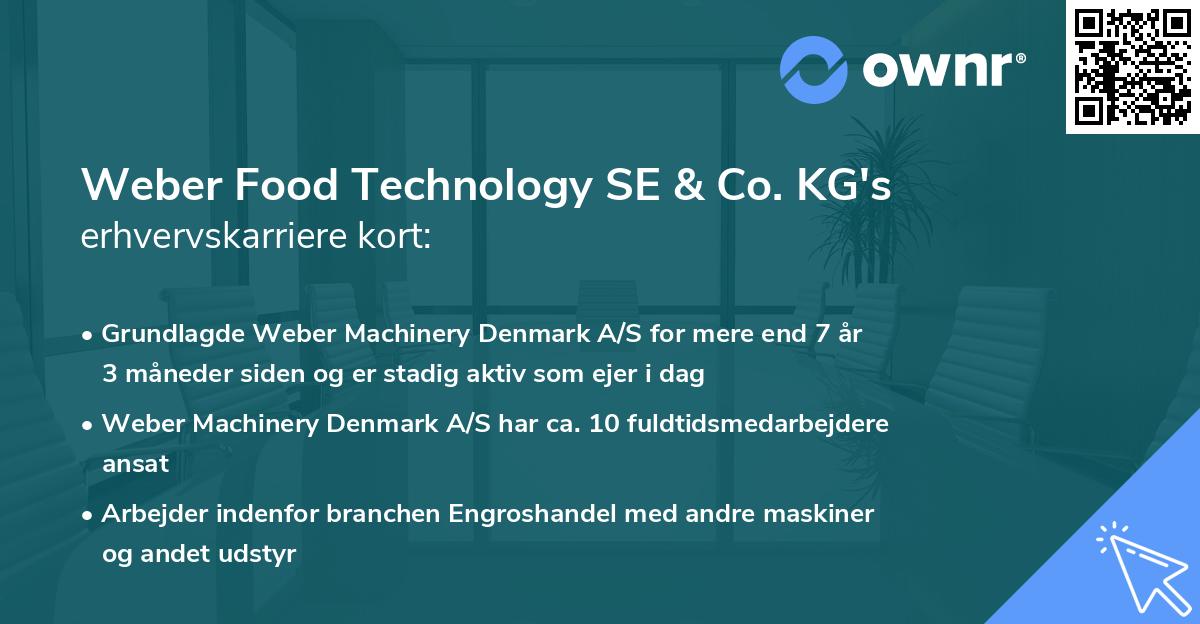Weber Food Technology SE & Co. KG's erhvervskarriere kort