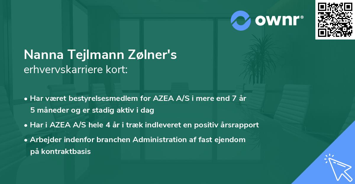 Nanna Tejlmann Zølner's erhvervskarriere kort