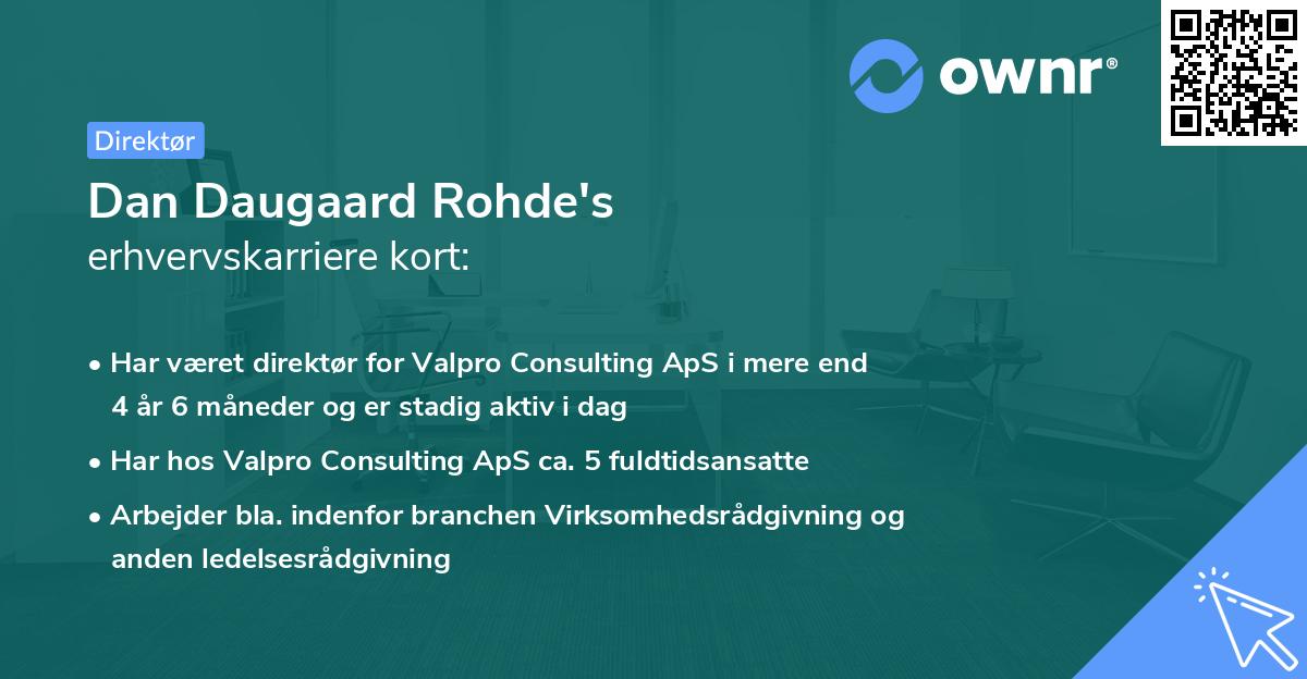 Dan Daugaard Rohde's erhvervskarriere kort