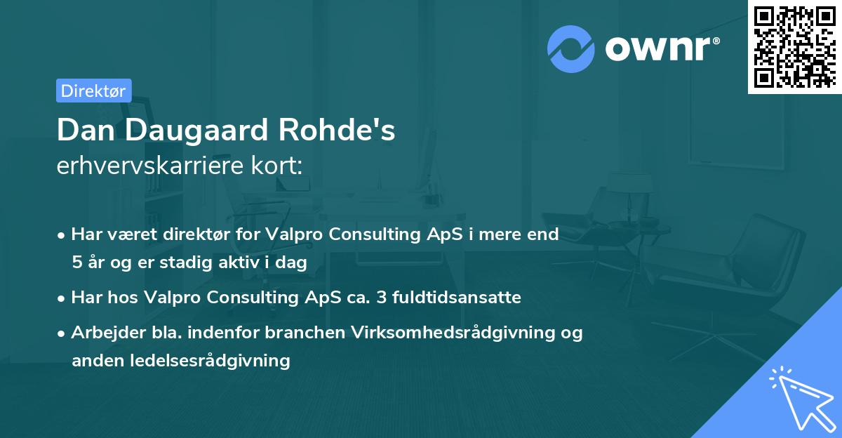 Dan Daugaard Rohde's erhvervskarriere kort