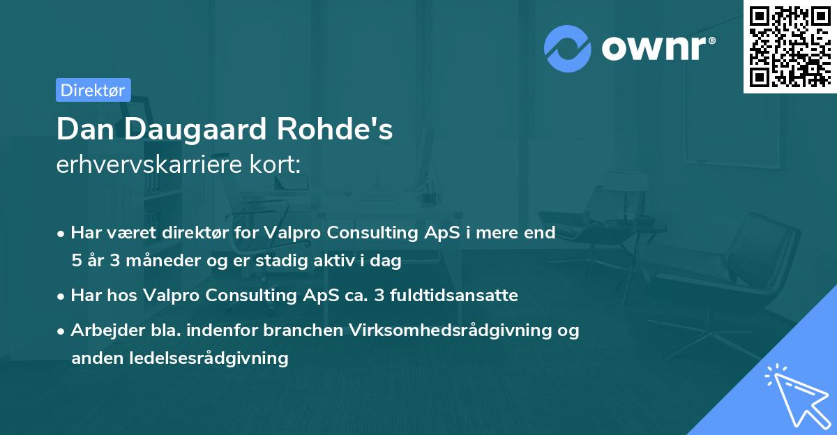 Dan Daugaard Rohde's erhvervskarriere kort