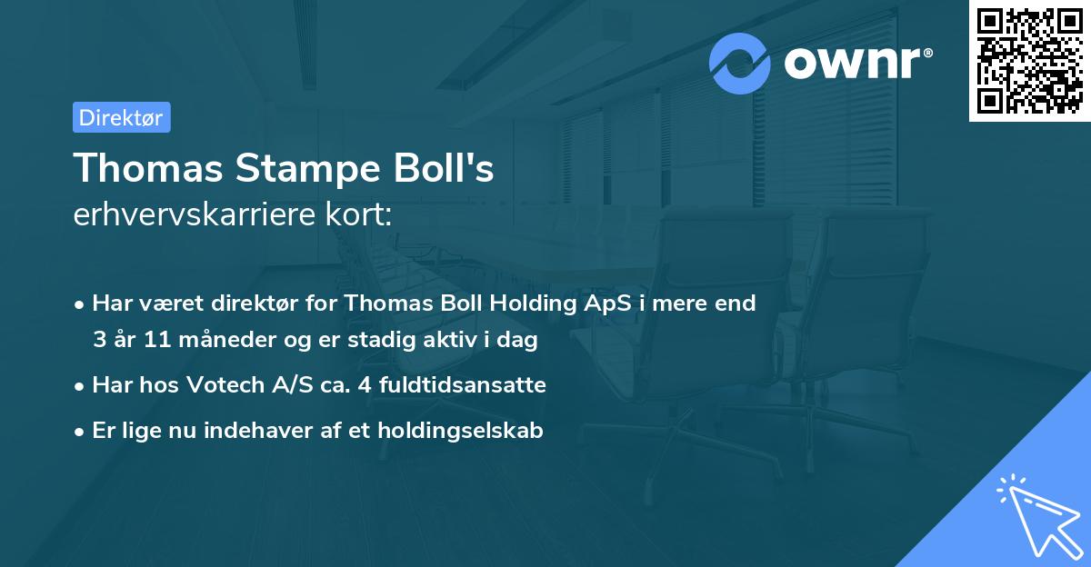 Thomas Stampe Boll's erhvervskarriere kort