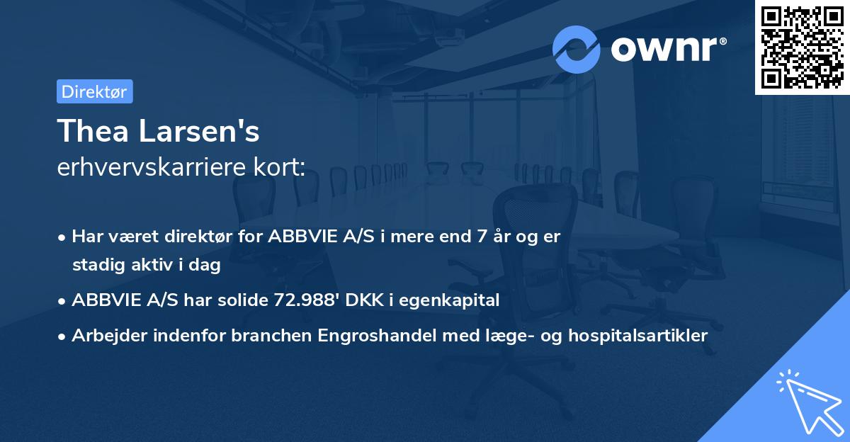 Thea Larsen's erhvervskarriere kort