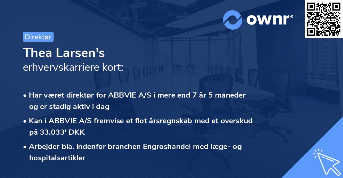 Thea Larsen's erhvervskarriere kort