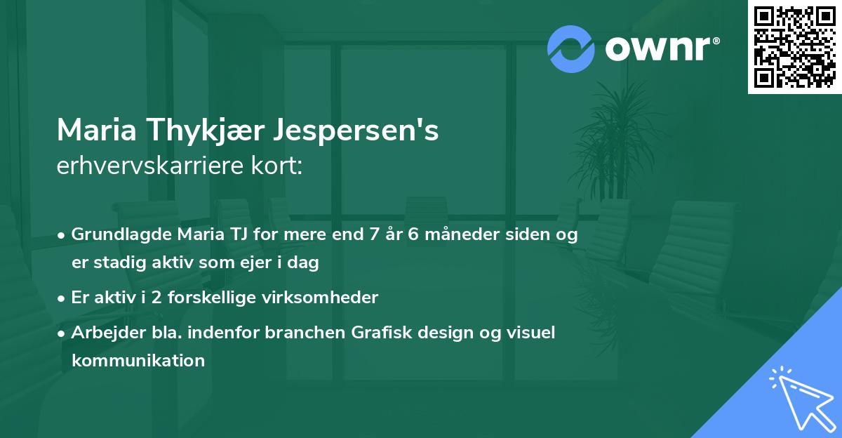 Maria Thykjær Jespersen's erhvervskarriere kort