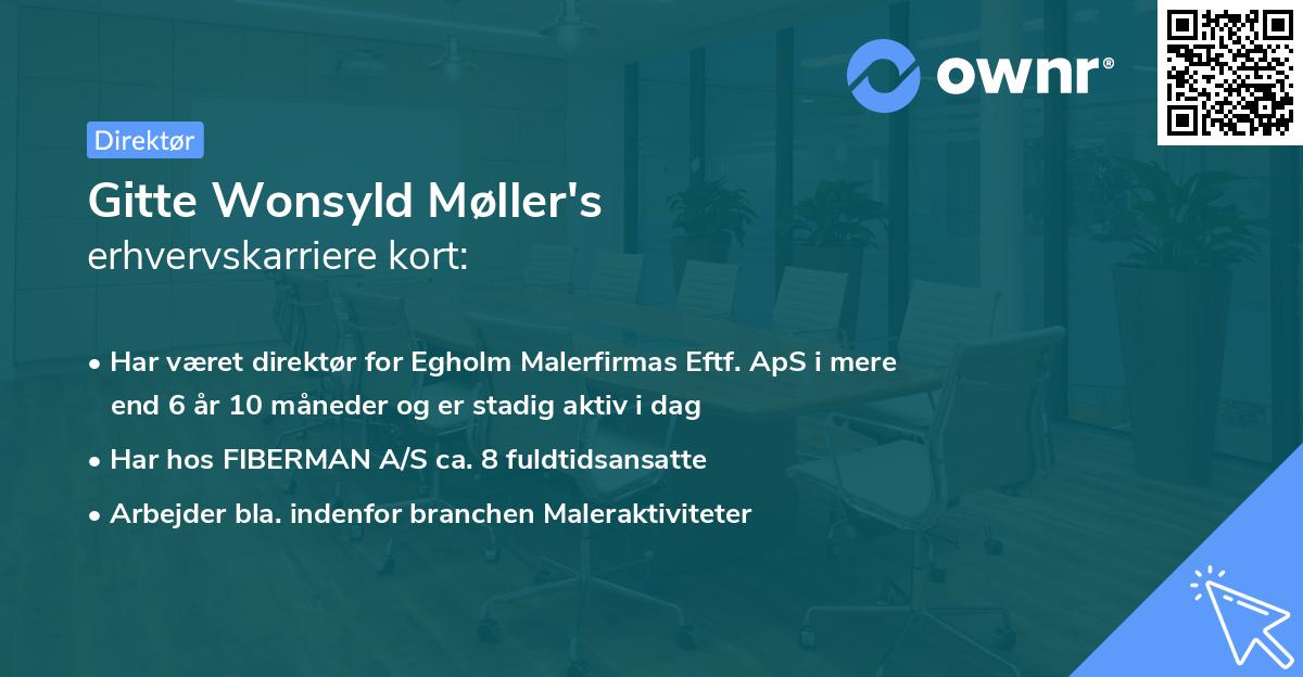 Gitte Wonsyld Møller's erhvervskarriere kort