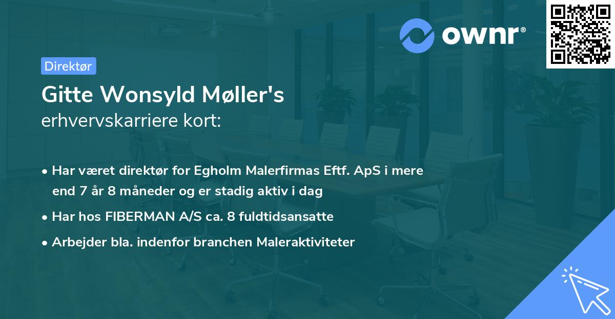 Gitte Wonsyld Møller's erhvervskarriere kort