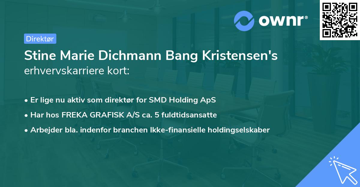 Stine Marie Dichmann Bang Kristensen's erhvervskarriere kort