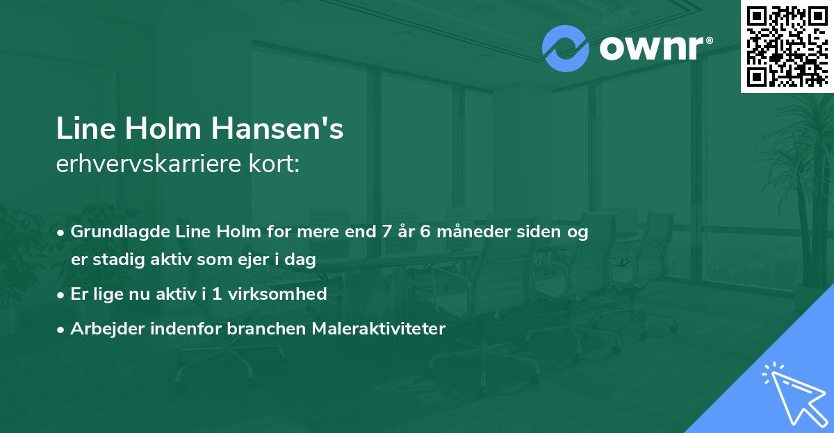 Line Holm Hansen's erhvervskarriere kort