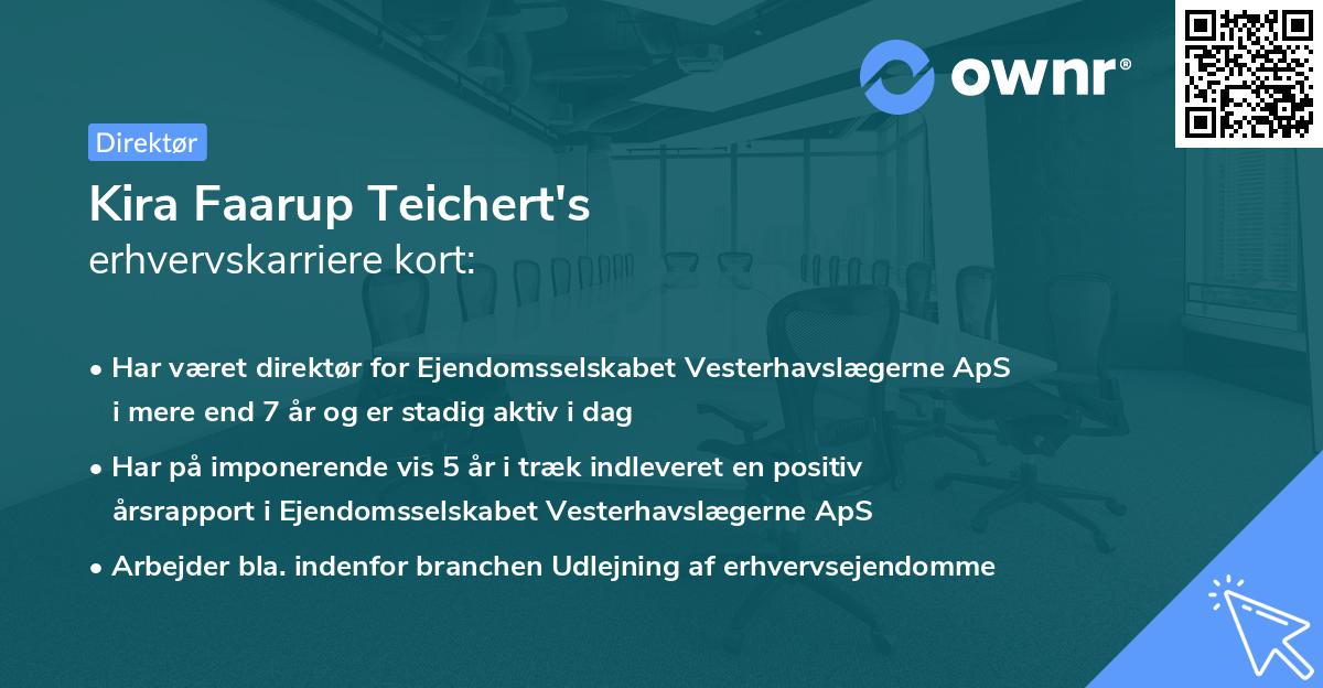 Kira Faarup Teichert's erhvervskarriere kort