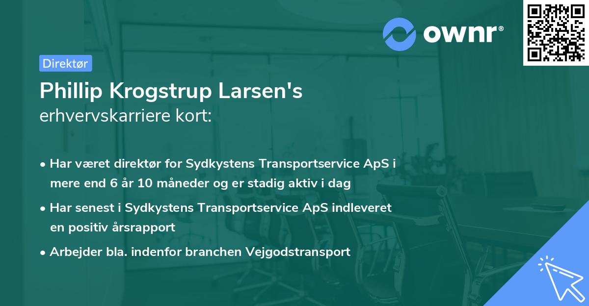 Phillip Krogstrup Larsen's erhvervskarriere kort