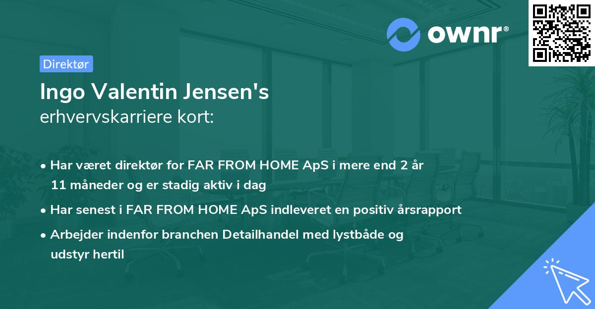 Ingo Valentin Jensen's erhvervskarriere kort