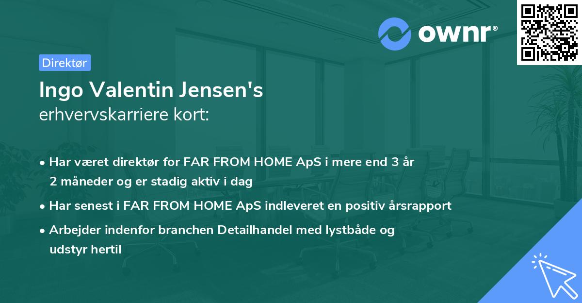 Ingo Valentin Jensen's erhvervskarriere kort