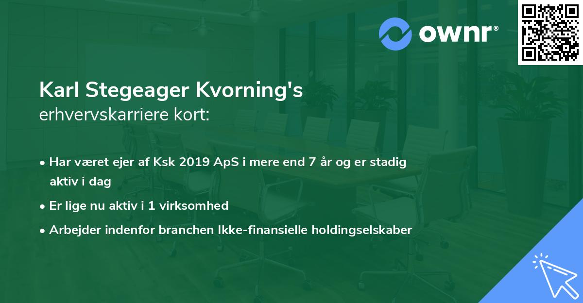 Karl Stegeager Kvorning's erhvervskarriere kort