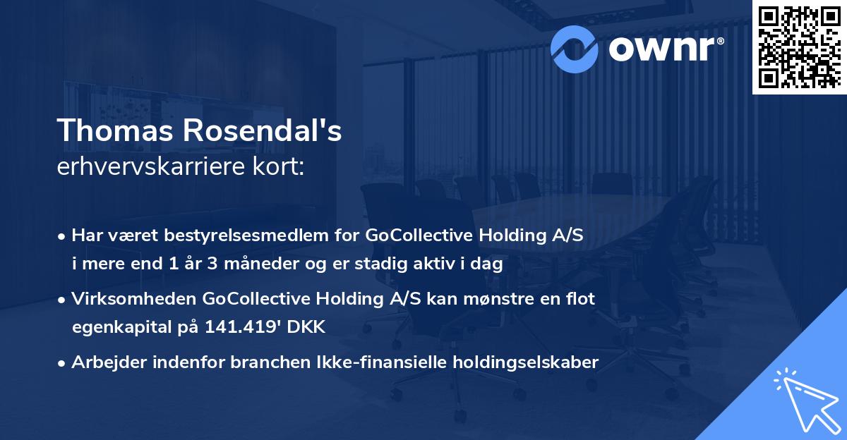 Thomas Rosendal's erhvervskarriere kort