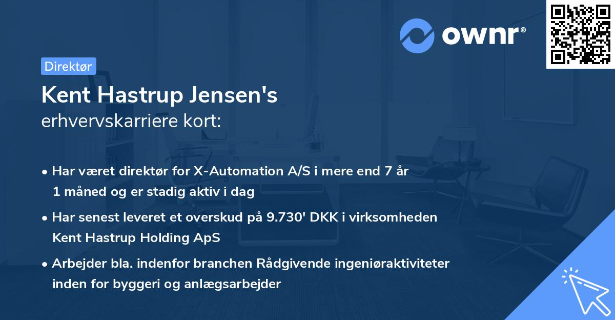 Kent Hastrup Jensen's erhvervskarriere kort