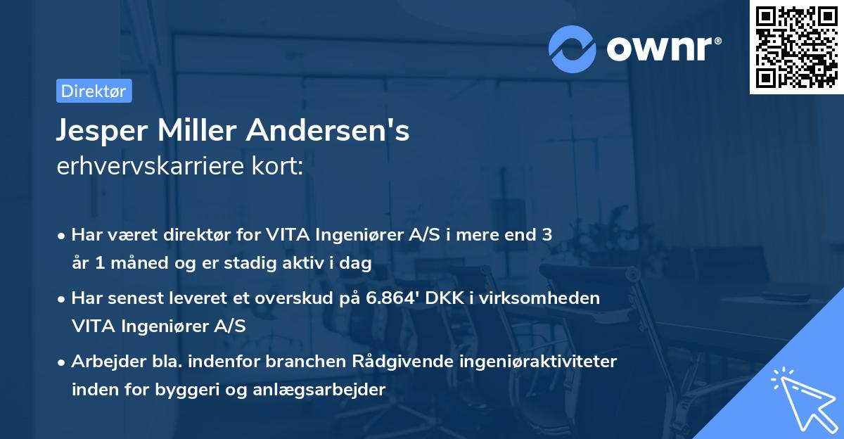Jesper Miller Andersen's erhvervskarriere kort