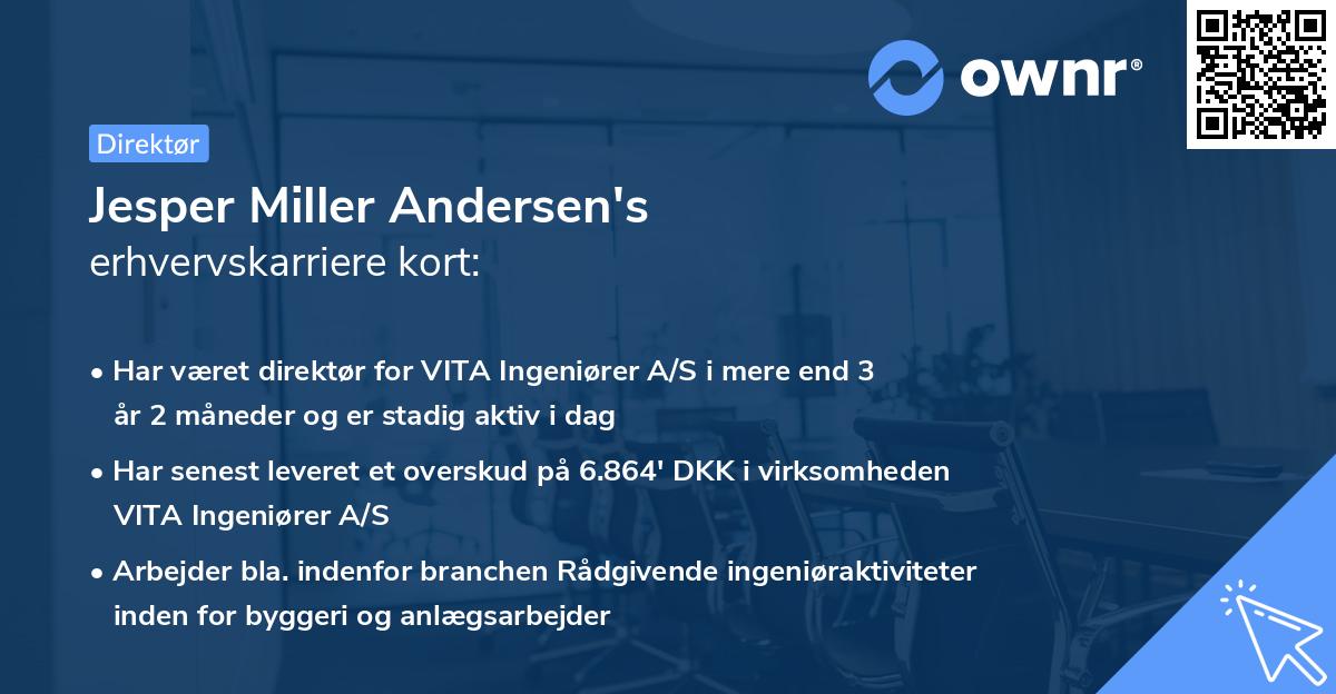 Jesper Miller Andersen's erhvervskarriere kort