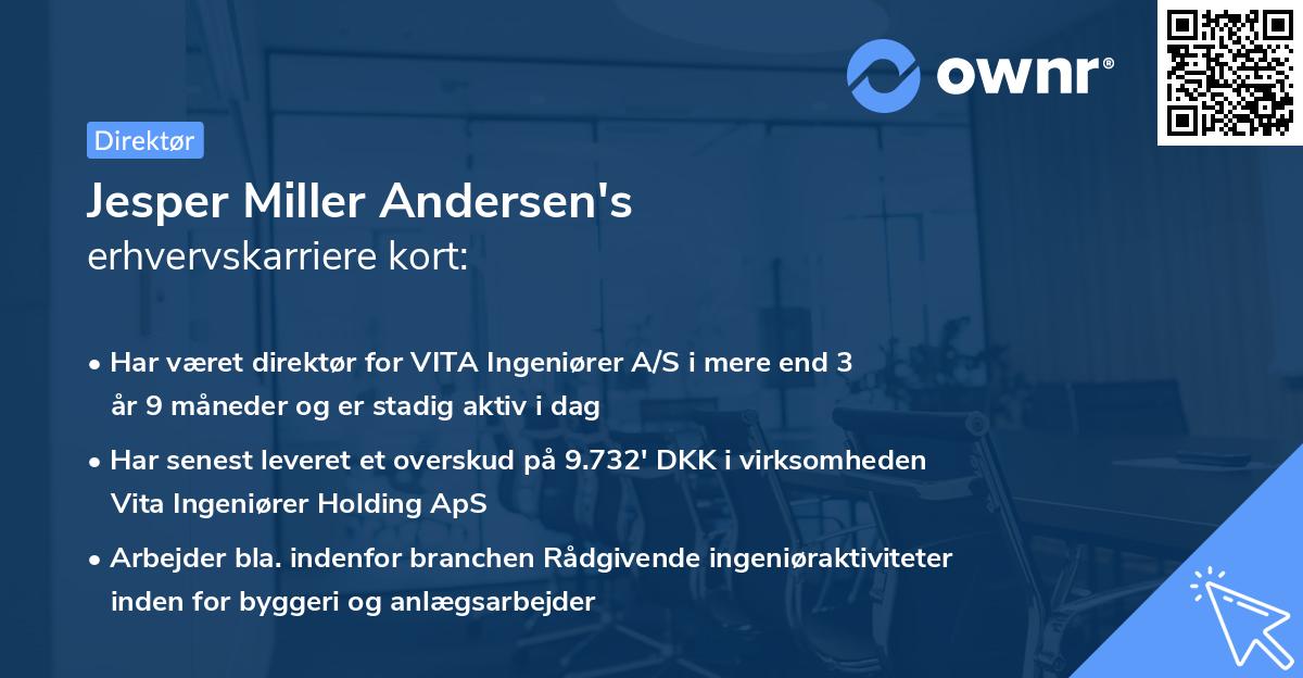 Jesper Miller Andersen's erhvervskarriere kort