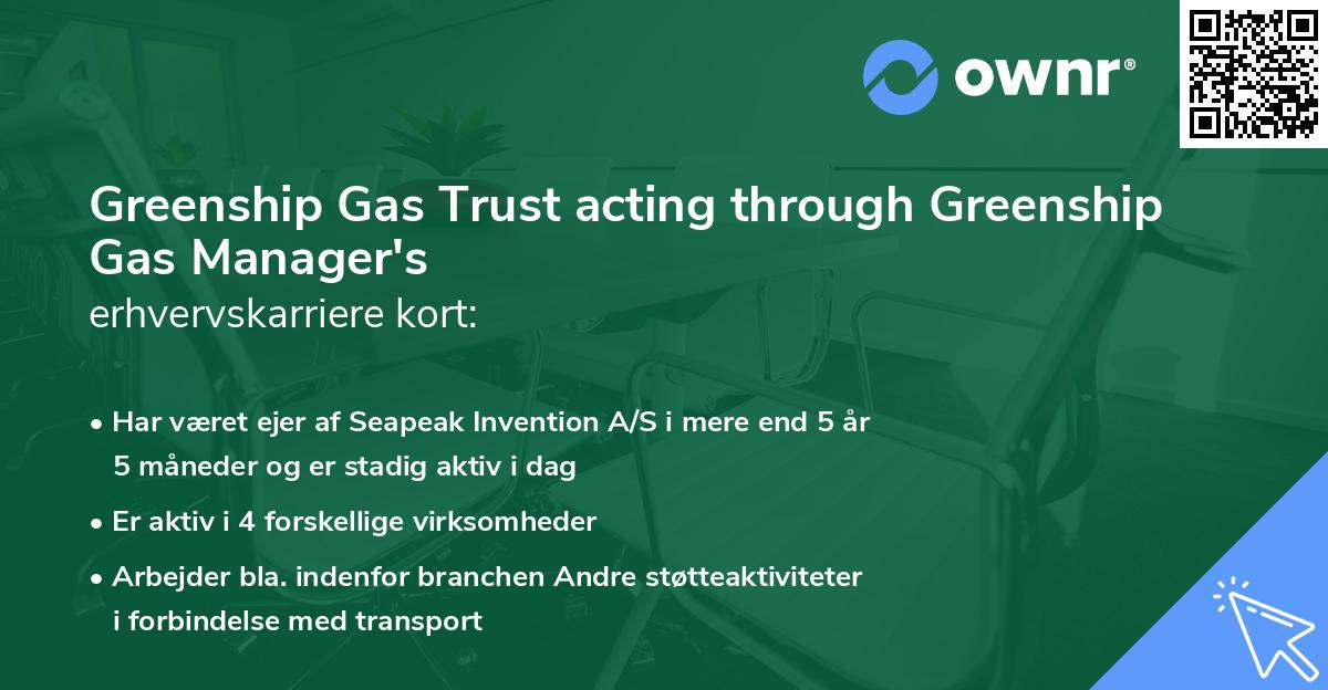 Greenship Gas Trust acting through Greenship Gas Manager's erhvervskarriere kort