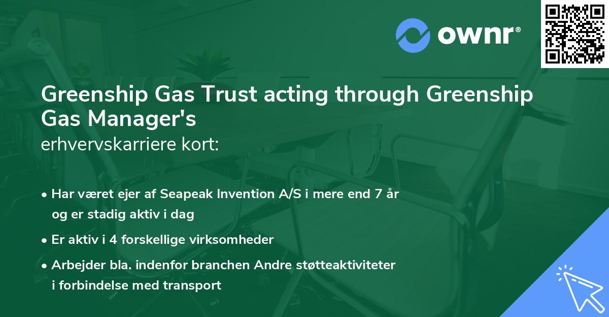 Greenship Gas Trust acting through Greenship Gas Manager's erhvervskarriere kort