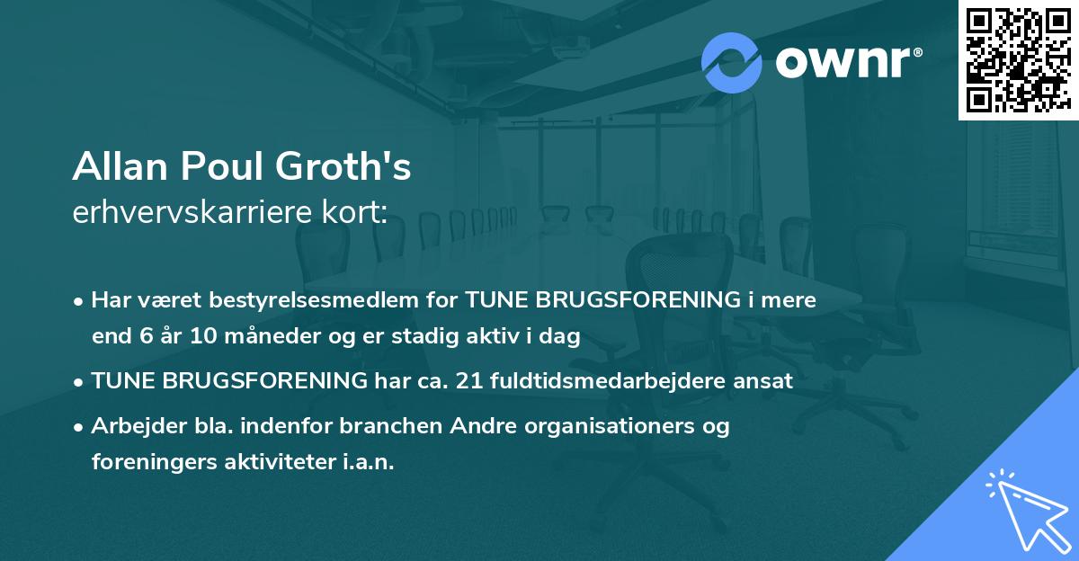 Allan Poul Groth's erhvervskarriere kort