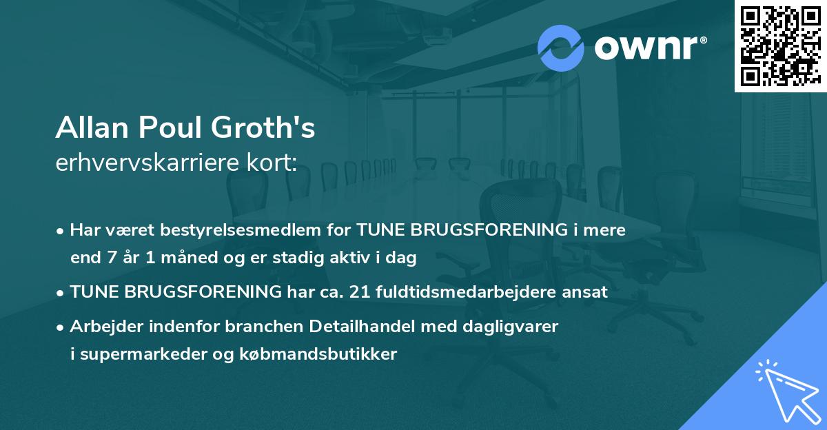 Allan Poul Groth's erhvervskarriere kort